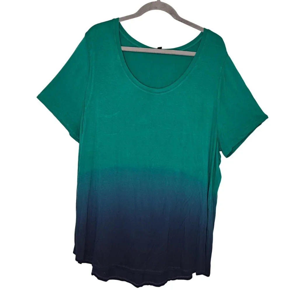 Lane Bryant Green Blue Ombre Tunic Plus Size 18/20